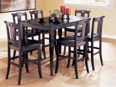 Espresso Finish Modern 7Pc Counter Haight Dining Set w/Options