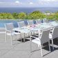 Ritz Outdoor Dining Set 11Pc in White w/Savoy Table by Bellini