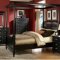 Black Finish Classic Bedroom w/Canopy Bed & Optional Items