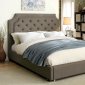 Orianna CM7674 Upholstered Bed in Gray Fabric