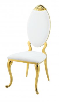 Fallon Dining Chair DN01190 Set of 2 in White & Gold by Acme [AMDC-DN01190 Fallon]