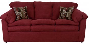 Burgundy Fabric Modern Sofa & Loveseat w/Optional Items [PMS-7500-Burgundy]