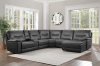 Columbus Motion Sectional Sofa 8490GRY-6LRRC by Homelegance