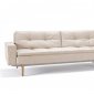 Dublexo Sofa Bed in Natural by Innovation w/Arms & Light Wood