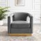 Frolick Accent Chair in Gray Velvet by Modway