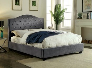 Betelguese Bed CM7421GY in Gray w/LED Light Headboard [FAB-CM7421GY-Betelguese]