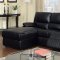 F6629 Reclining Sectional Sofa by Boss in Black Bonded Leather