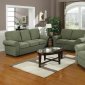 Sage Plush Fabric Modern Sofa & Loveseat Set w/Options