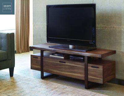 Atticus TV Stand 701055 in Huzelnut - Scott Living by Coaster