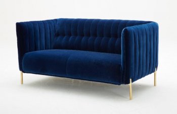 Deco Sofa in Blue Fabric by J&M w/Options [JMS-Deco Blue]