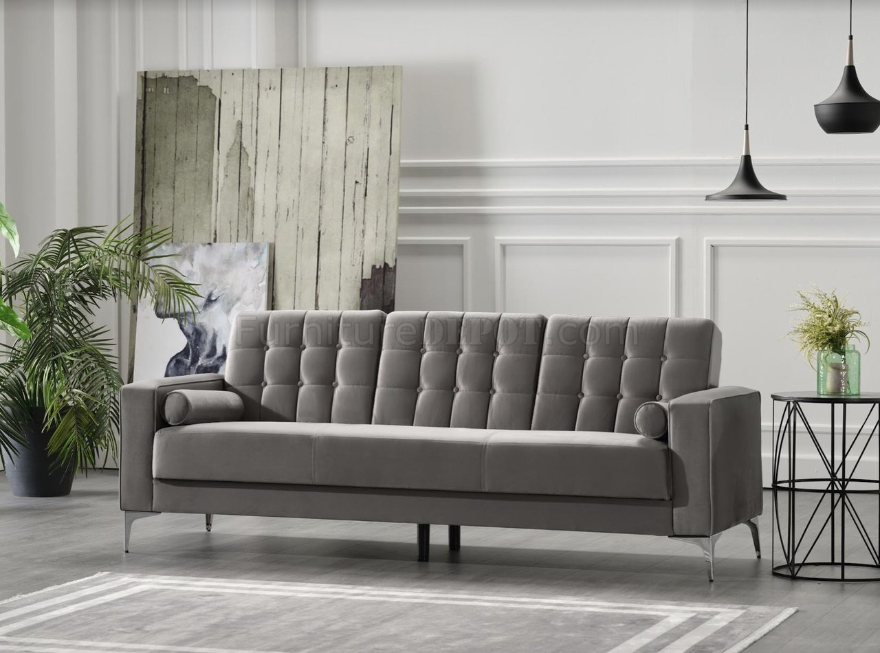 Hemera Vika Gray Sofa Bed by Bellona w/Options