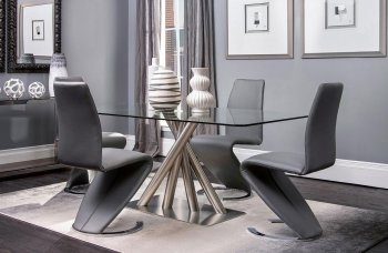 D9032DT Dining Room 5Pc Set by Global w/D9002DC Gray Chairs [GFDS-D9032DT-D9002DC-GRY]