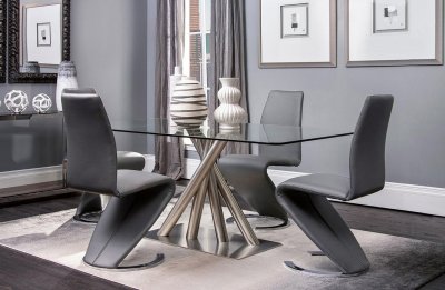 D9032DT Dining Room 5Pc Set by Global w/D9002DC Gray Chairs