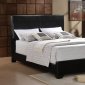 B100 Upholstered Bed in Black Leatherette