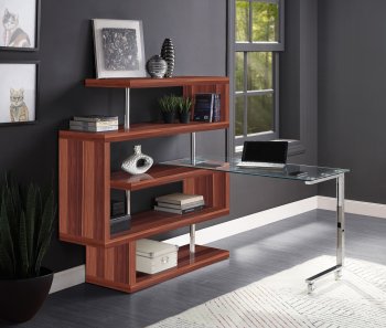 Buck II Writing Desk w/Shelf 93183 in Walnut by Acme [AMOD-93183 Buck II]