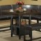 Walnut & Black Finish Dinette w/Enclosed Door Storage Table