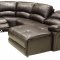 Mahogany Full Leather 6PC Modern Reclining Sectional Sofa