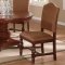 Brown Finish Traditional 5Pc Dining Set w/Marble Inlay