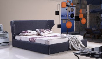 Chanelle Bed in Grey Fabric by J&M w/Options [JMB-Chanelle Grey]