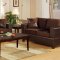 Chocolate Microfiber Plush & Faux Leather 2Pc Living Room Set