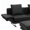 Savoy Sectional Sofa in Black Leather by Whiteline Imports