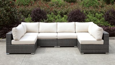 Somani CM-OS2128-6 Outdoor Patio U-Shaped Sectional Sofa