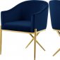 Xavier Dining Chair 763 Set of 2 Navy Velvet Fabric by Meridian