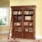 Antique Style Walnut Finish Grand Manor Granada Museum Bookcase