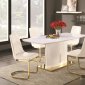 Cornelia Dining Table Set 5Pc 106711 High Gloss White by Coaster