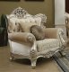 Bently Chair 50662 in Cream Fabric & Champagne by Acme w/Options