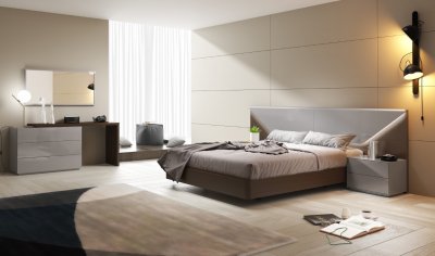 Marchena Bedroom in Light Grey & Espresso by iHOME USA w/Options