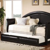 300114 Twin Daybed in Black by Coaster w/Optional Trundle