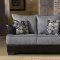 Two-Tone Grey & Black Contemporary Living Room w/Wood Block Legs