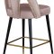 Akoya Counter Stool 795 Set of 2 Pink Velvet Fabric - Meridian