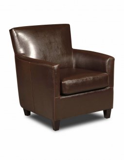 Laredo Mocha Bi-Cast Leather Modern Chair w/Optional Ottoman