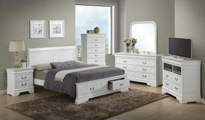 G3190D Bedroom by Glory Furniture in White w/Storage Bed