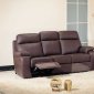 Chocolate Brown Leather Modern Living Room w/Recliner Seats