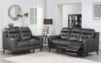 Lantana Power Recliner Sofa 603384P in Charcoal by Coaster [CRS-603384P-Lantana]