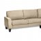 Haney Sectional Sofa w/Ottoman in Beige Microfiber