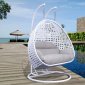 Wicker Hanging Double Egg Swing Chair ESC57WBG by LeisureMod