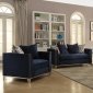 Phaedra Fabric Sofa 52830 in Dark Blue by Acme w/Options