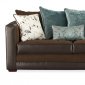 Dark Chocolate Fabric & Leather Modern Living Room Sofa