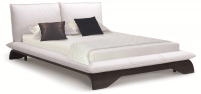 White Full Leather Elegant Contemporary Bed