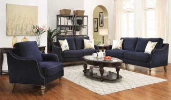 Vessot Sofa 505791 in Blue Fabric by Coaster w/Options [CRS-505791 Vessot]