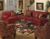 Merlot Fabric Modern Sofa & Loveseat Set w/Optional Items