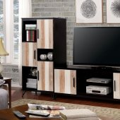 Binche TV Stand w/ 2 Pier Cabinets CM5592 in Espresso/Multi-Tone