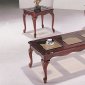 Cherry High Gloss Finish Traditional 3PC Coffee Table Set