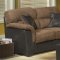 Brown Microfiber Stylish Sofa & Loveseat Set w/Dark Bycast Base