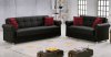 Corona Sofa Bed in PU Bonded Black Leather by Empire w/Options