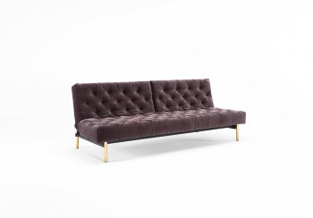 Oldschool Sofa Bed in Gray w/Brass Legs by Innovation w/Options [INSB-Oldschool-Brass-866]